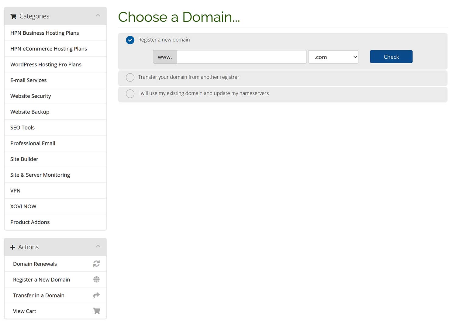 Choose A Domain